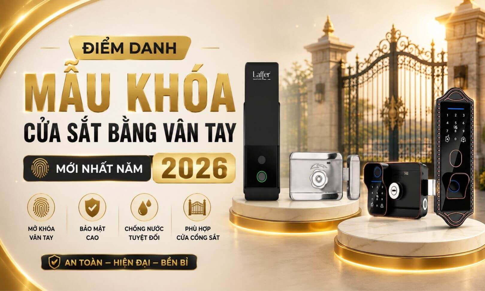 Điểm danh mẫu khóa cửa sắt bằng vân tay mới nhất năm 2026