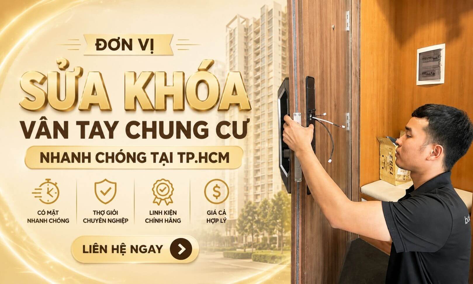 Đơn vị sửa khóa vân tay chung cư nhanh chóng tại TP.HCM