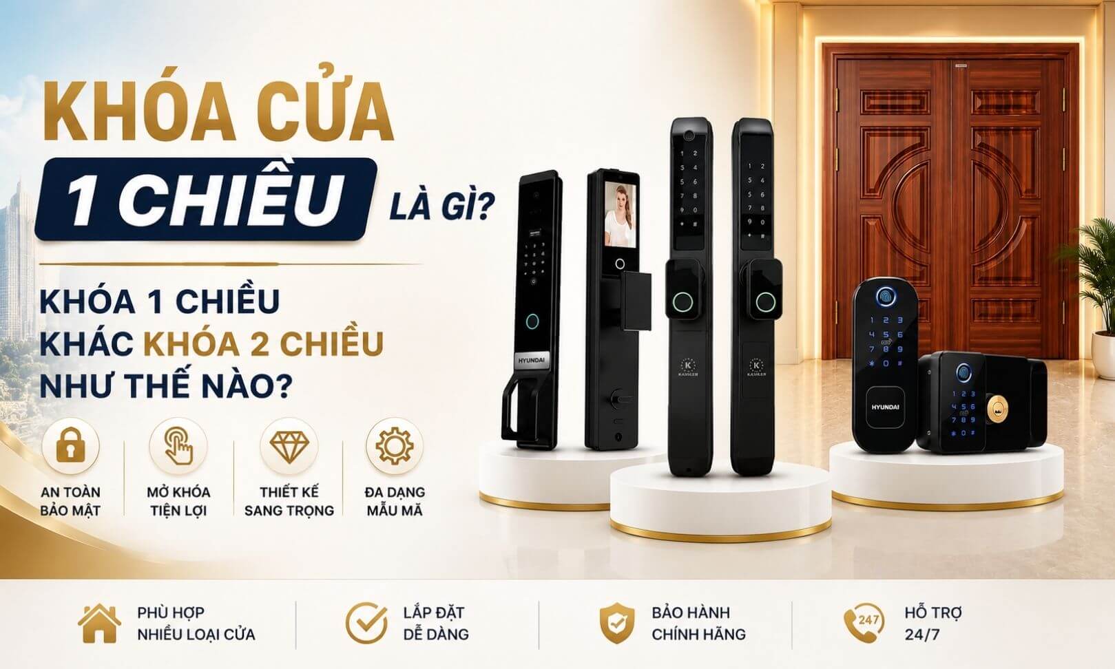 Khóa cửa 1 chiều là gì, khóa 1 chiều khác khóa 2 chiều như thế nào