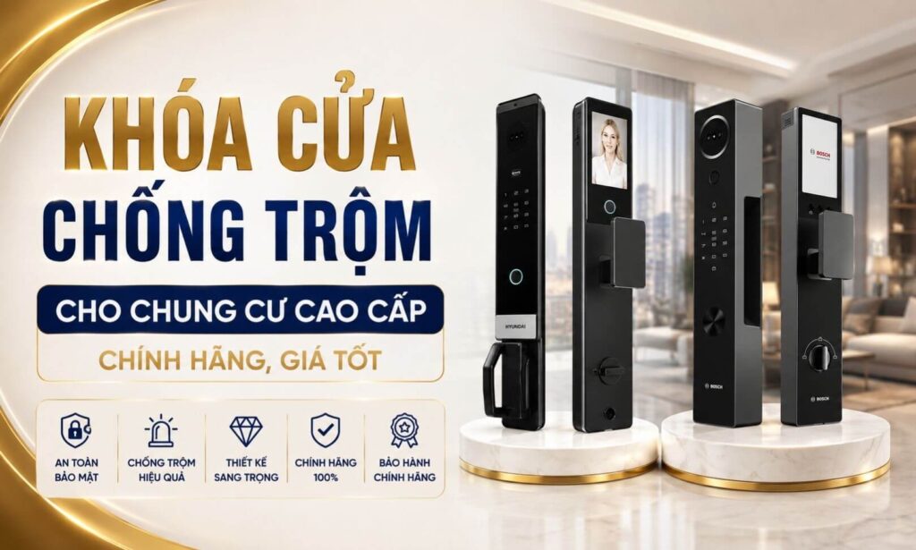 Khóa cửa chống trộm cho chung cư cao cấp chính hãng, giá tốt