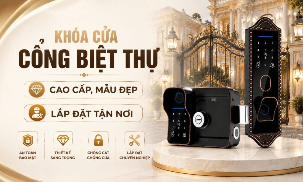 Khóa cửa cổng biệt thự cao cấp, mẫu đẹp, lắp đặt tận nơi Khóa cửa cổng biệt thự cao cấp