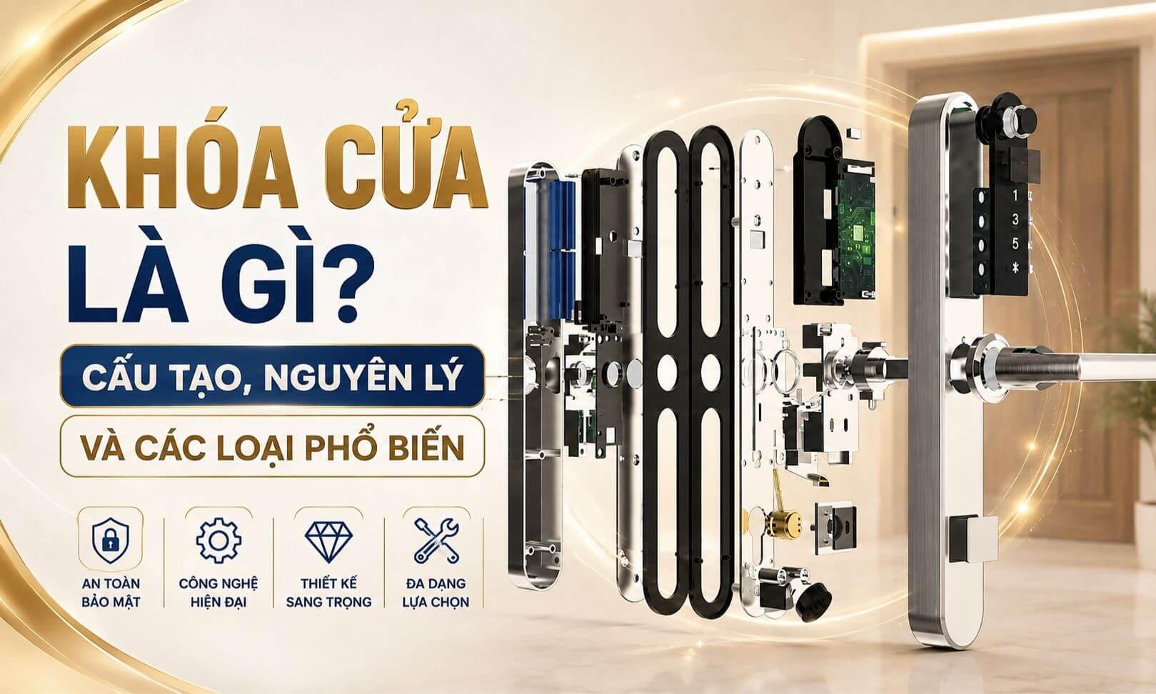 Khóa cửa là gì Cấu tạo, nguyên lý và các loại phổ biến