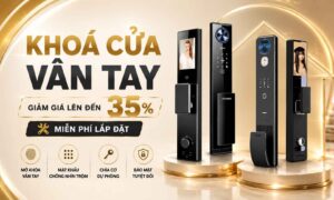 Khoá cửa vân tay giảm giá lên đến 35%, miễn phí lắp đặt