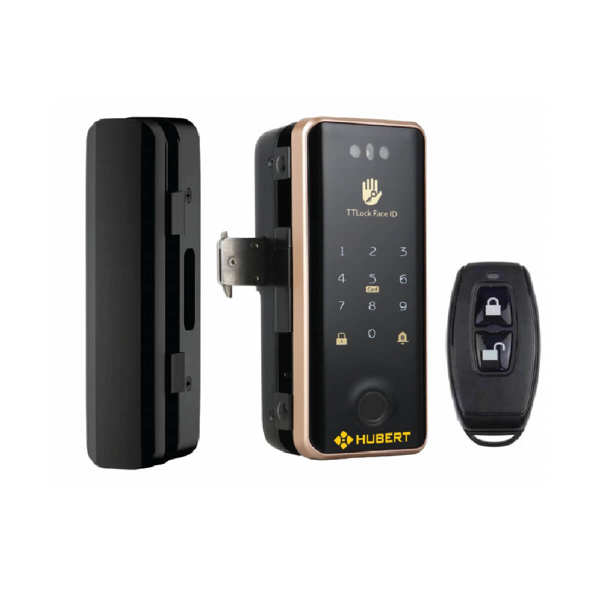 Khoá điện tử cửa kính Hubert CK79F Black