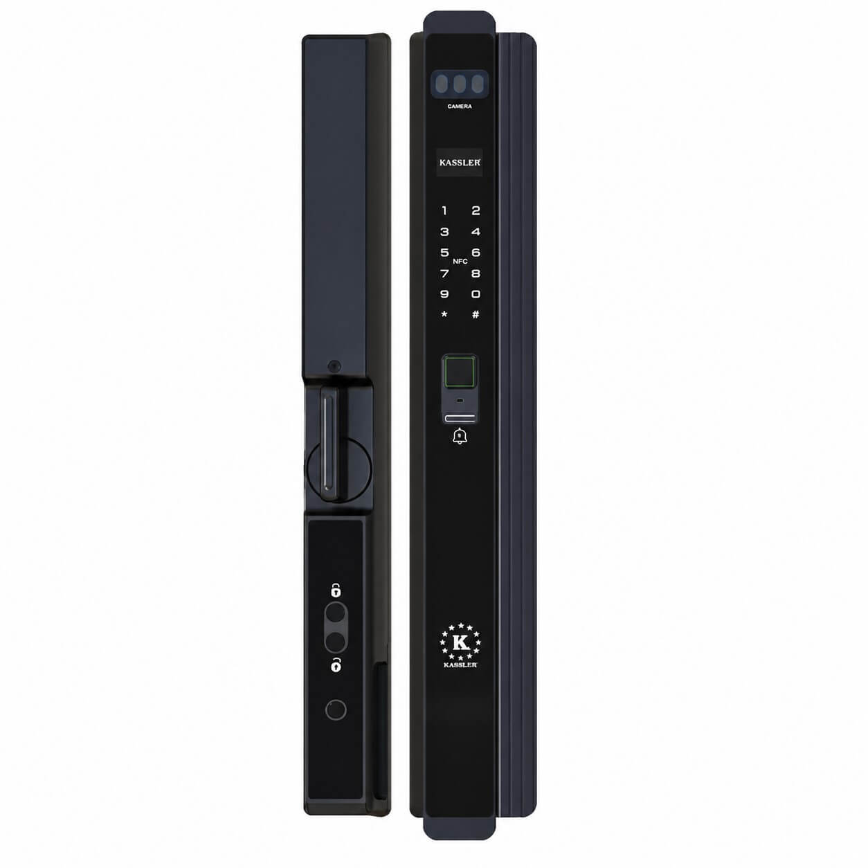 Khóa vân tay Kassler KL-539 CNC - VF PRO cho cửa nhôm, sắt Khóa điện tử cửa nhôm Kassler KL-539 - VF PRO phiên bản màu đen