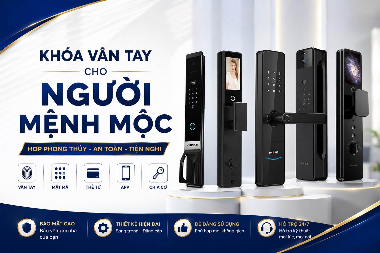 Khoá vân tay cho người mệnh Mộc, nên chọn màu nào hợp