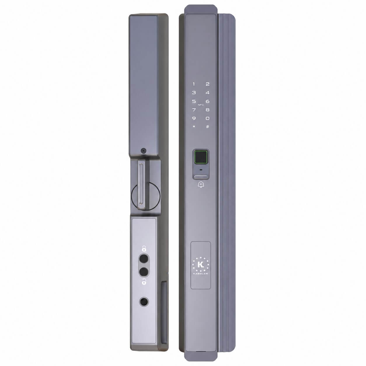 Khóa điện tử Kassler KL-538 CNC - PRO chống nước IP67 Khóa vân tay cửa nhôm Kassler KL-538 CNC - PRO