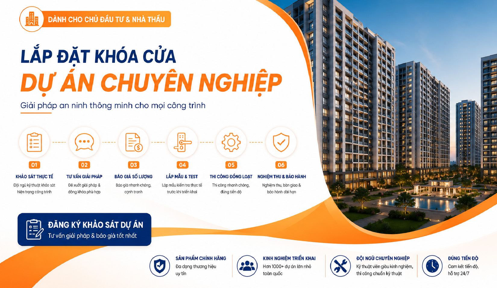 Khảo Sát Tư Vấn Khóa Cửa Điện Tử Dự Án Hơn 500+ Mẫu Khoá Lắp đặt khoá cửa dự án chuyên nghiệp