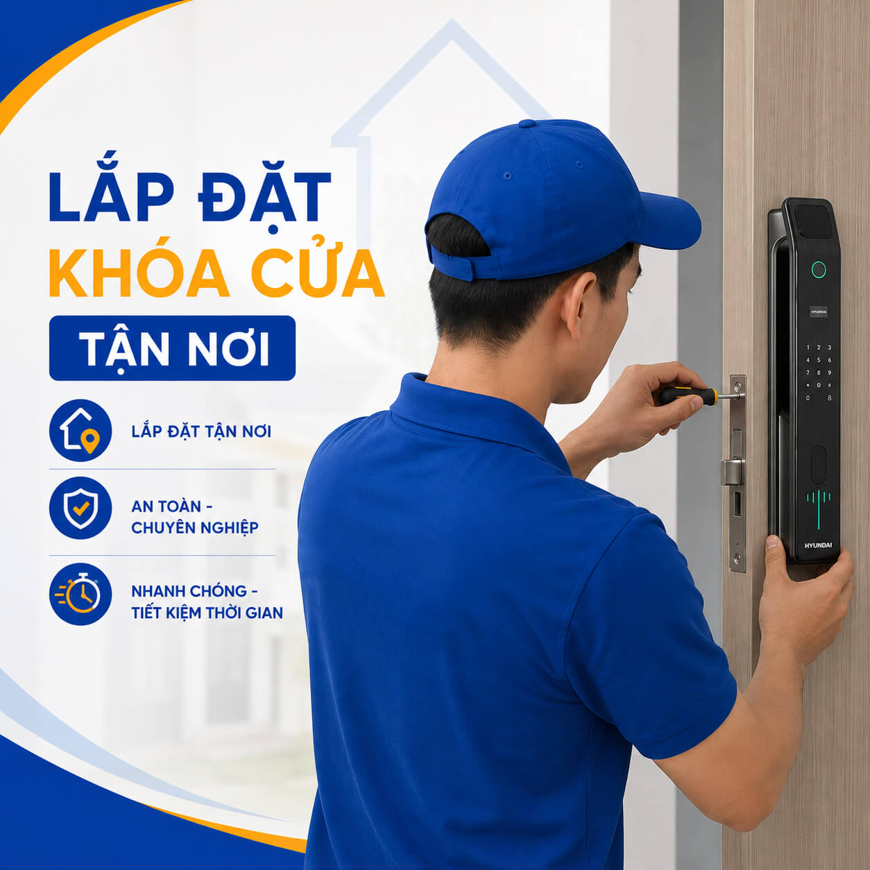 Thi công lắp đặt khoá cửa vân tay tận nơi
