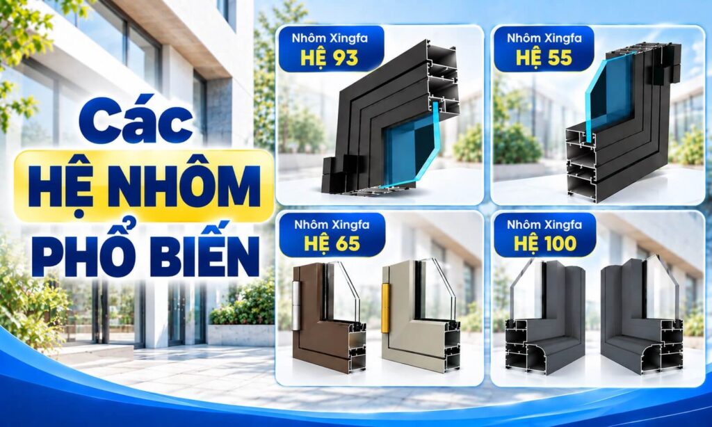 Các Hệ Nhôm Phổ Biến Và Cách Chọn Khóa Cửa Phù Hợp