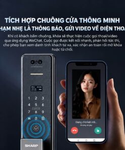 Khóa cửa vân tay điện tử SHARP R3 FV Chuông cửa thông minh kết nối điện thoại
