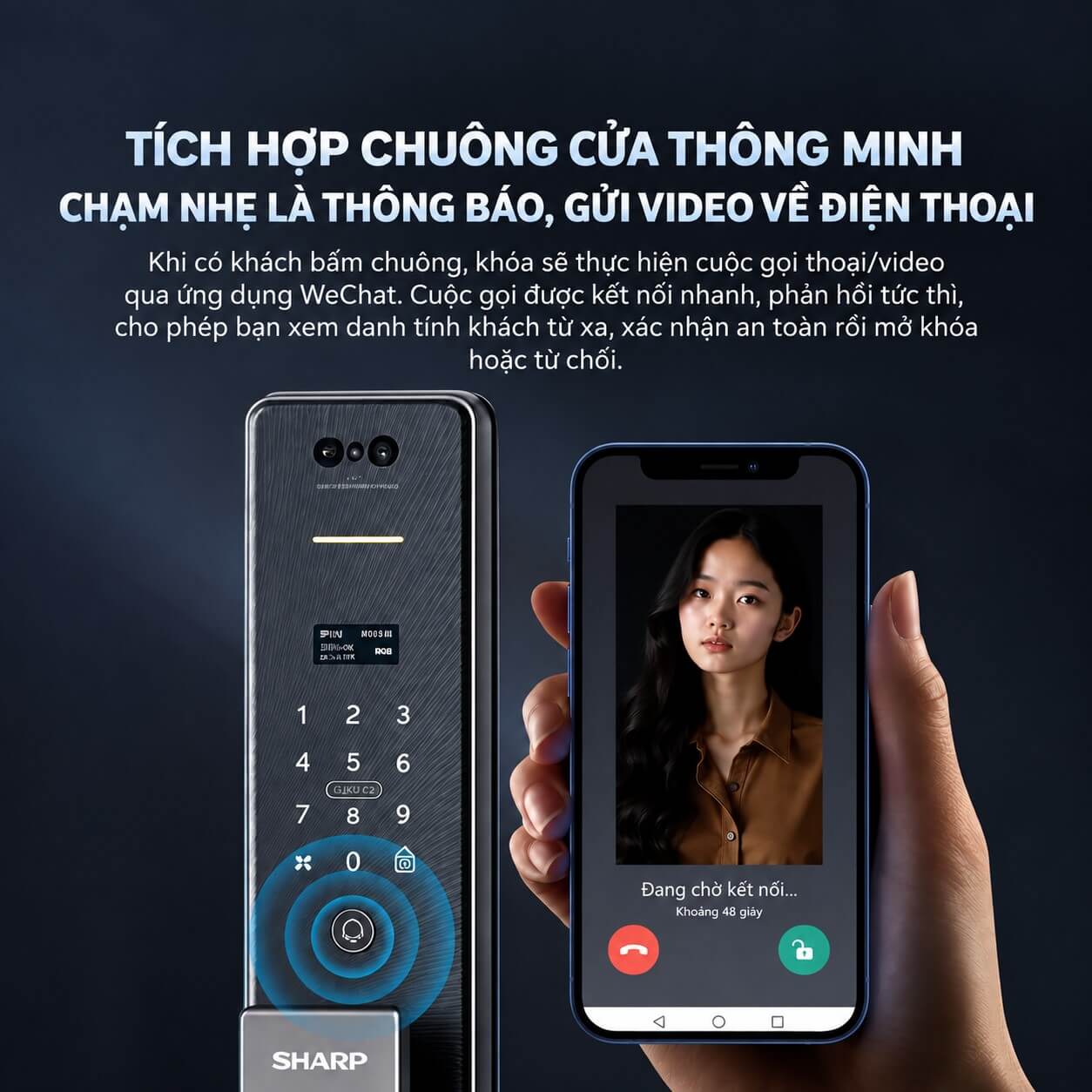 Chuông cửa thông minh kết nối điện thoại Chuông cửa thông minh kết nối điện thoại
