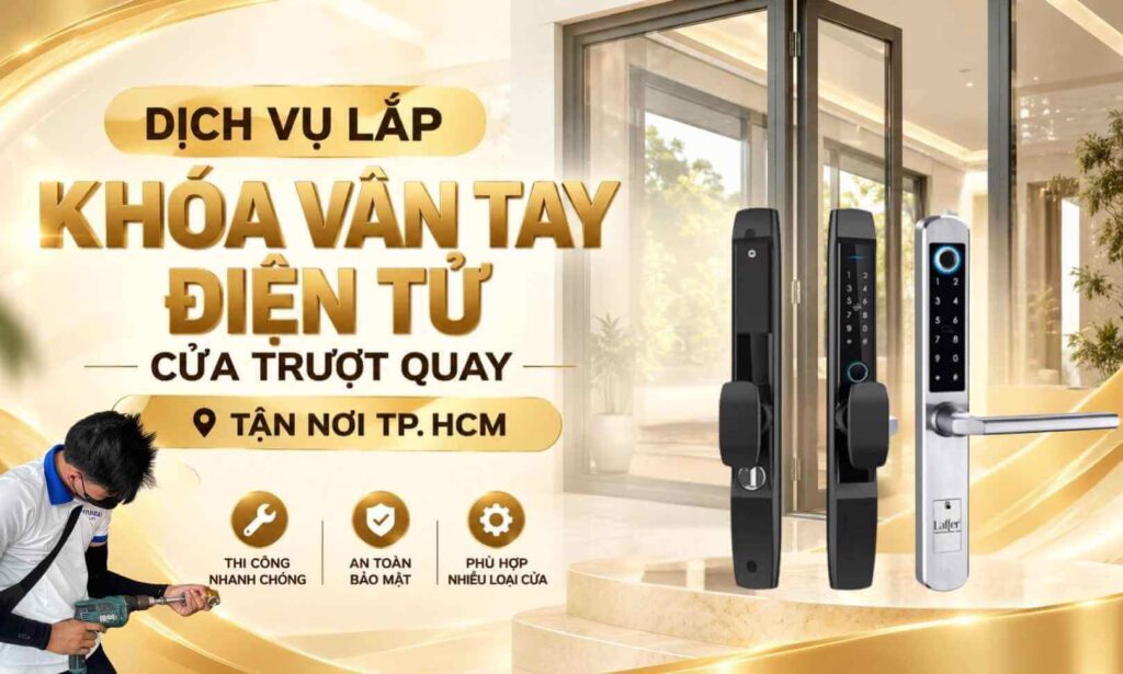 Dịch vụ lắp khóa vân tay điện tử cửa trượt quay tận nơi TP. HCM Dịch vụ lắp khóa vân tay điện tử cửa trượt quay