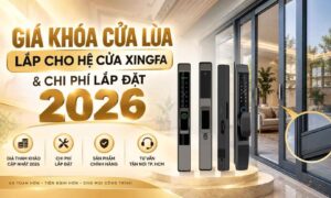 Giá khóa cửa lùa lắp cho hệ cửa Xingfa
