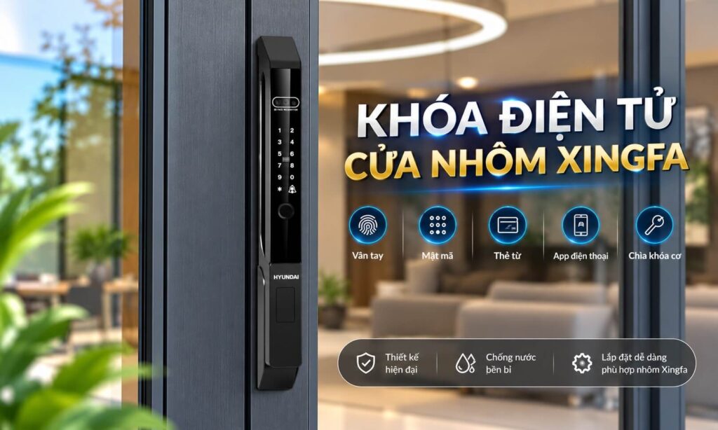 Khoá điện tử cửa nhôm Xingfa chính hãng