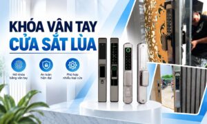 Khóa vân tay cửa sắt lùa, mẫu đẹp, giá tốt và lắp đặt tận nơi