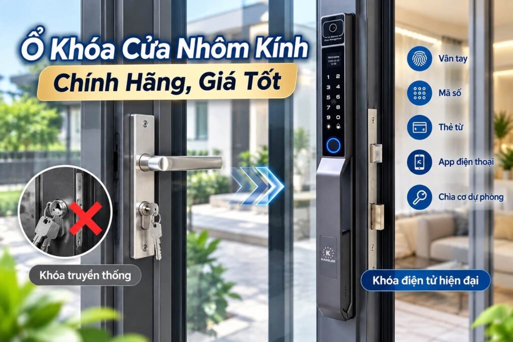 Ổ Khóa Cửa Nhôm Kính Chính Hãng, Giá Tốt