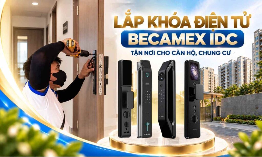Lắp khóa điện tử Becamex IDC tận nơi cho căn hộ, chung cư Lắp khóa điện tử Becamex IDC tận nơi cho căn hộ, chung cư