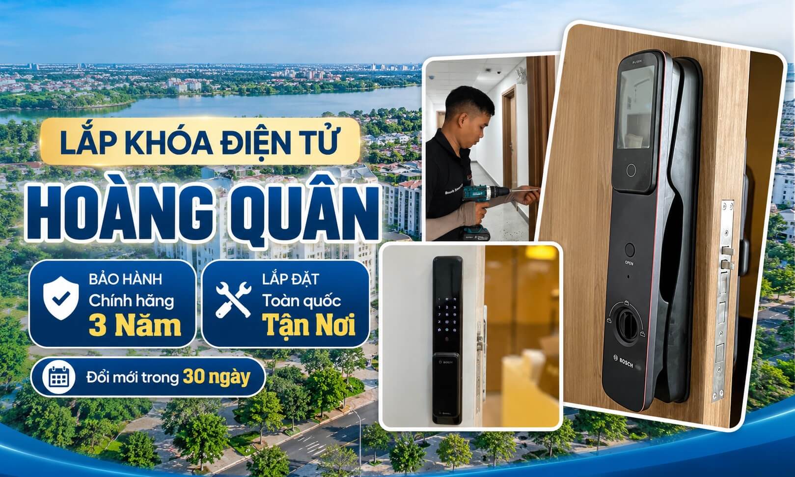 Dịch vụ tư vấn lắp khóa điện tử Hoàng Quân uy tín