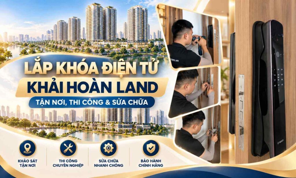 Lắp khóa điện tử Khải Hoàn Land tận nơi, thi công & sửa chữa Lắp khóa điện tử Khải Hoàn Land tận nơi, thi công & sửa chữa
