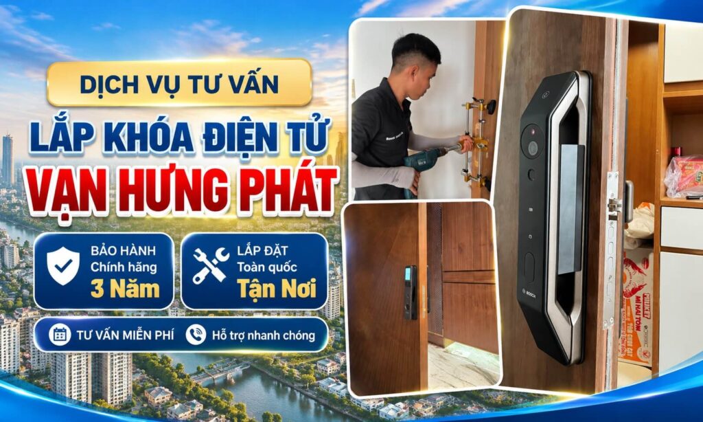 Lắp Khóa Điện Tử Vạn Hưng Phát Tận Nơi, Tư Vấn Theo Từng Loại Cửa