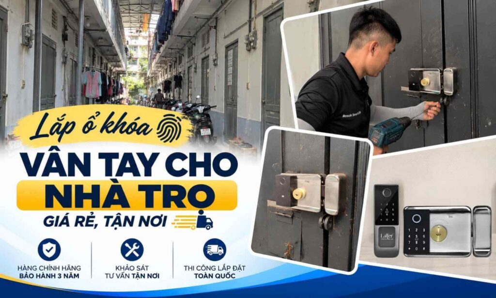 Lắp ổ khóa vân tay cho nhà trọ giá rẻ, tận nơi | Smart Lock Lắp ổ khóa vân tay cho nhà trọ giá rẻ, tận nơi