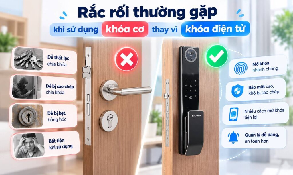 Rắc rối thường gặp khi sử dụng khóa cơ thay vì khóa điện tử Rắc rối thường gặp khi sử dụng khóa cơ thay vì khóa điện tử
